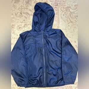 Lands' End Kids Navy Blue Hooded Windbreaker Jacket